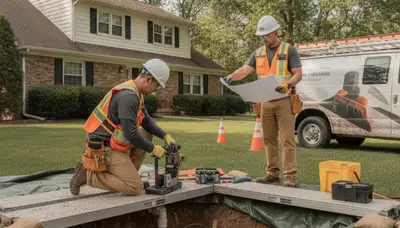 Dayton, OH plumber repairing a pipe for residential plumbing service