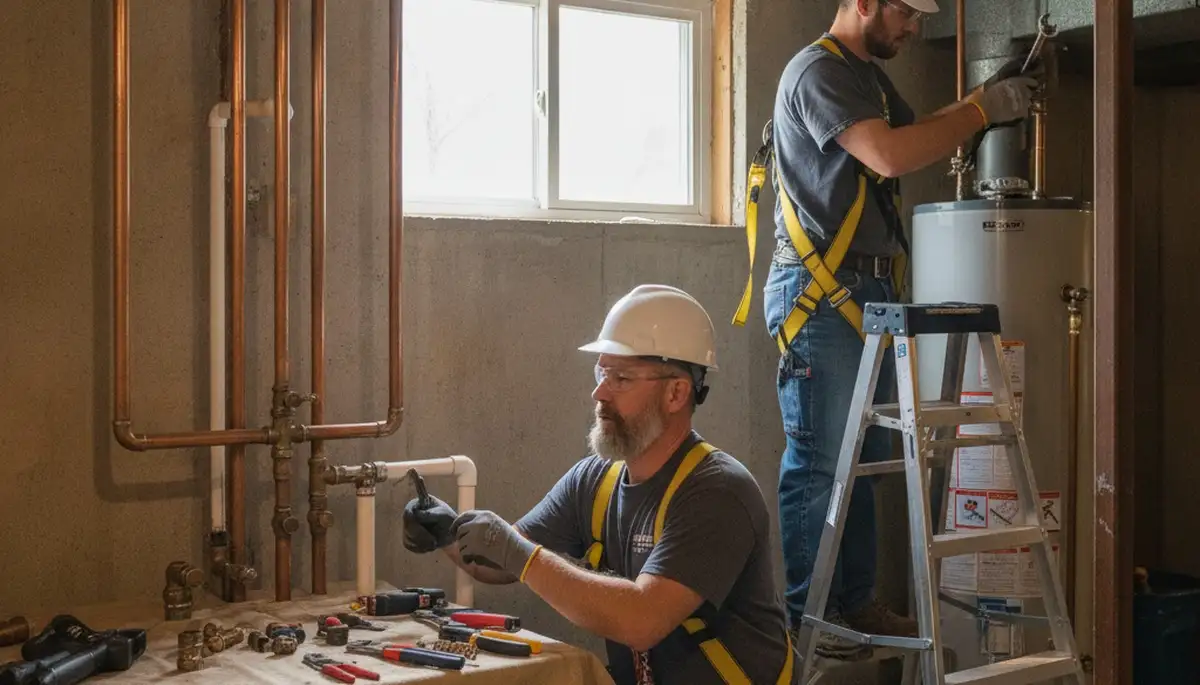 Professional plumber repairing a pipe in Dayton, OH for fast plumbing repair service