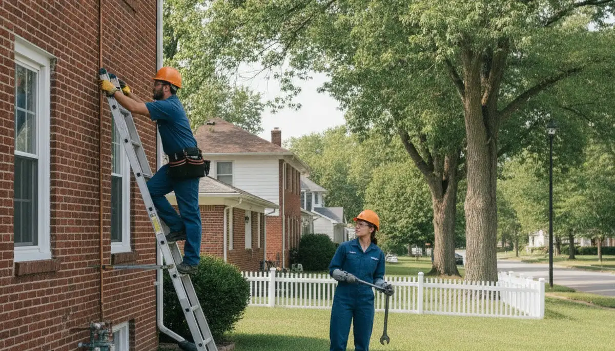 Plumber repairing a pipe in Dayton, OH for plumbing repair service
