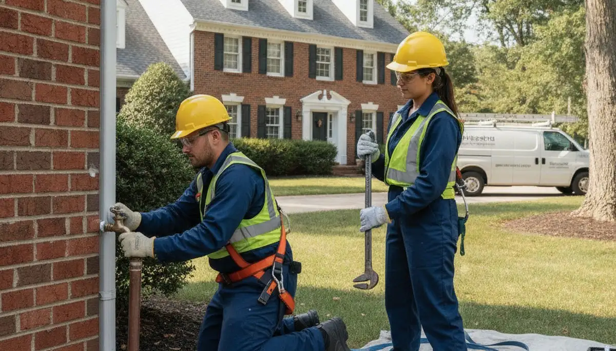 Professional plumber repairing a pipe in Dayton, OH for plumbing repair services
