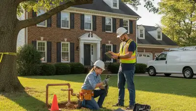 Dayton, OH plumber repairing a pipe in a residential home