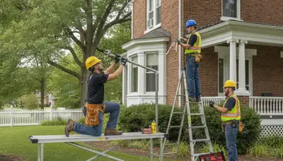 Dayton, OH plumber repairing a residential pipe for fast plumbing service