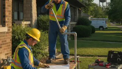 Plumber repairing a pipe in Dayton, OH for plumbing repair services