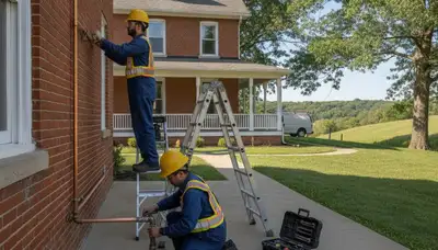 Dayton, OH plumber repairing a residential pipe leak for plumbing repair service