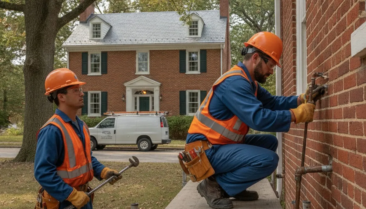 Plumber repairing a pipe in Dayton, OH for residential plumbing service