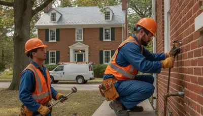 Plumber repairing a pipe in Dayton, OH for residential plumbing service