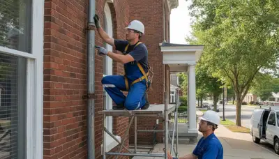 Dayton, OH plumbing repair technician on a service call for leak and pipe repair
