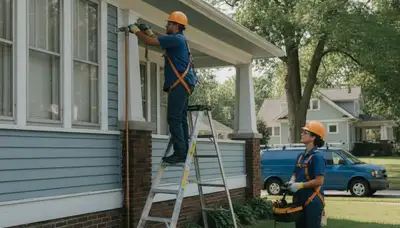 Dayton, OH plumber repairing a leak for a local plumbing service on an area service page