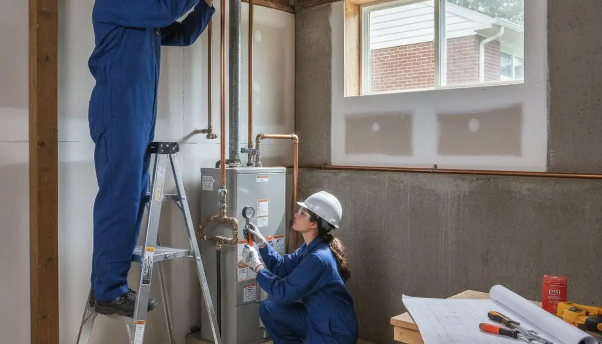 Dayton, OH plumber repairing a pipe for a plumbing service call