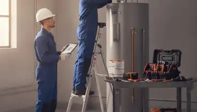 Dayton, OH plumber repairing a water heater for fast same-day home service